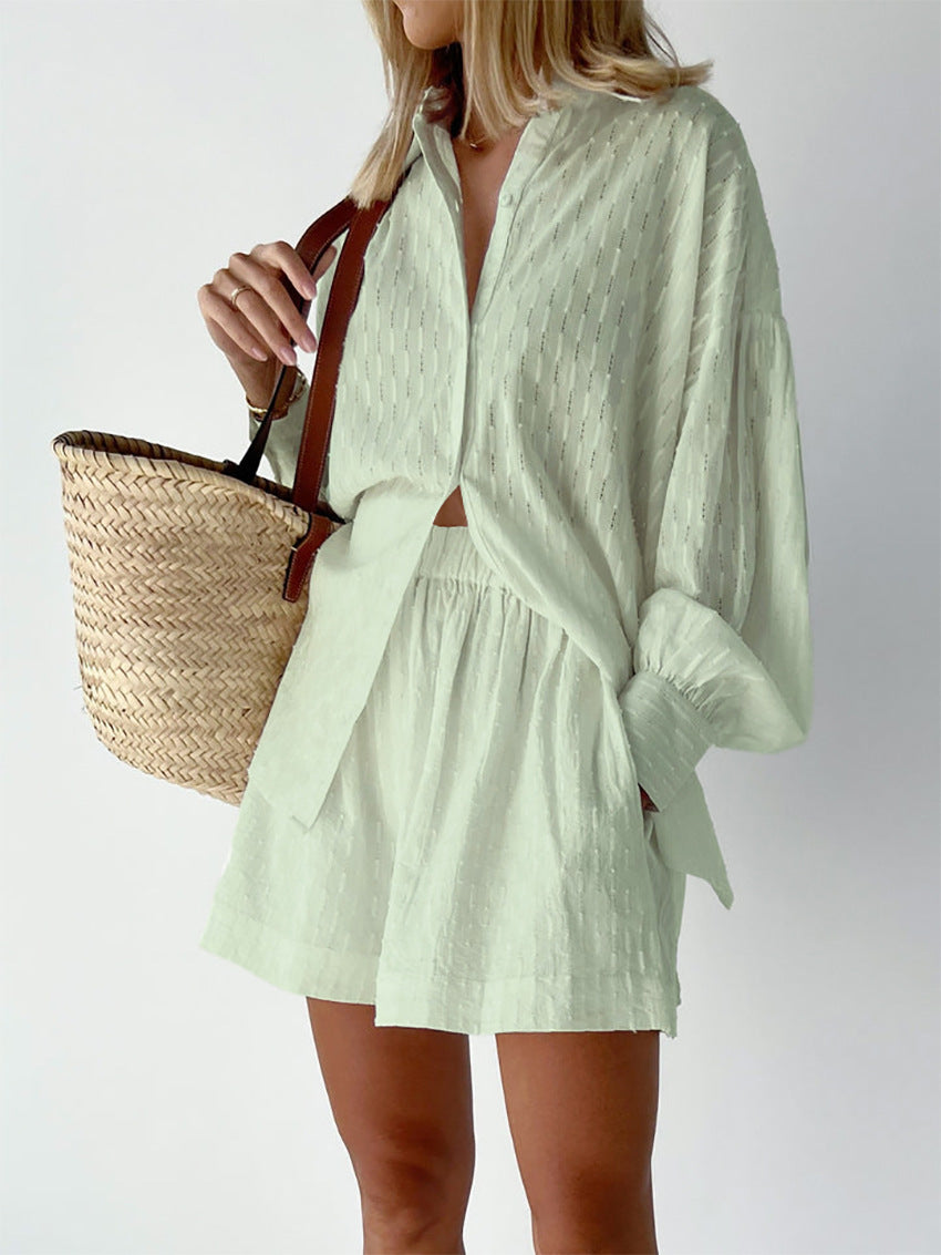 Lune London women's light buttoned coordinated set