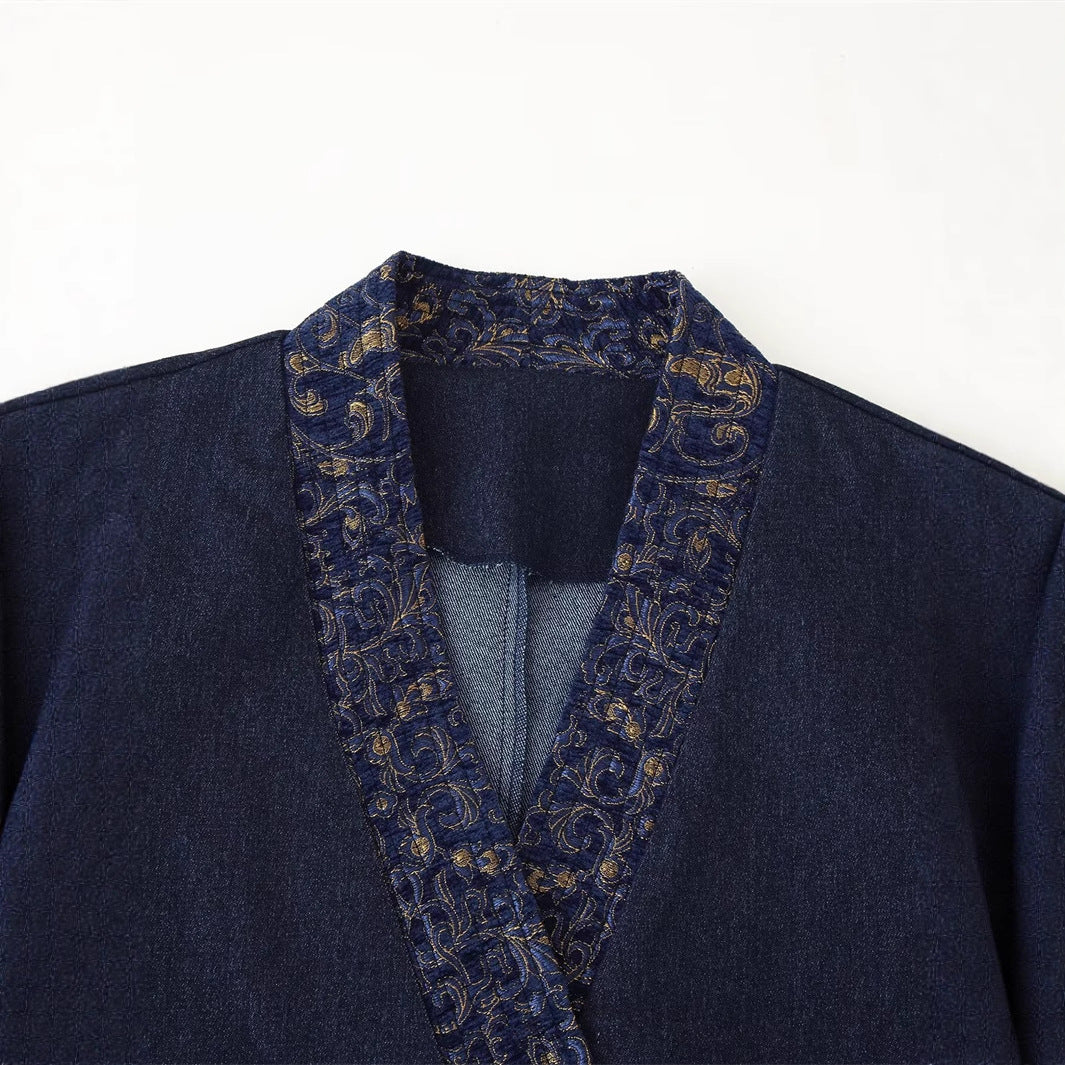 Veste mode pour femmes avec broderie élégante et coupe asymétrique Lune London