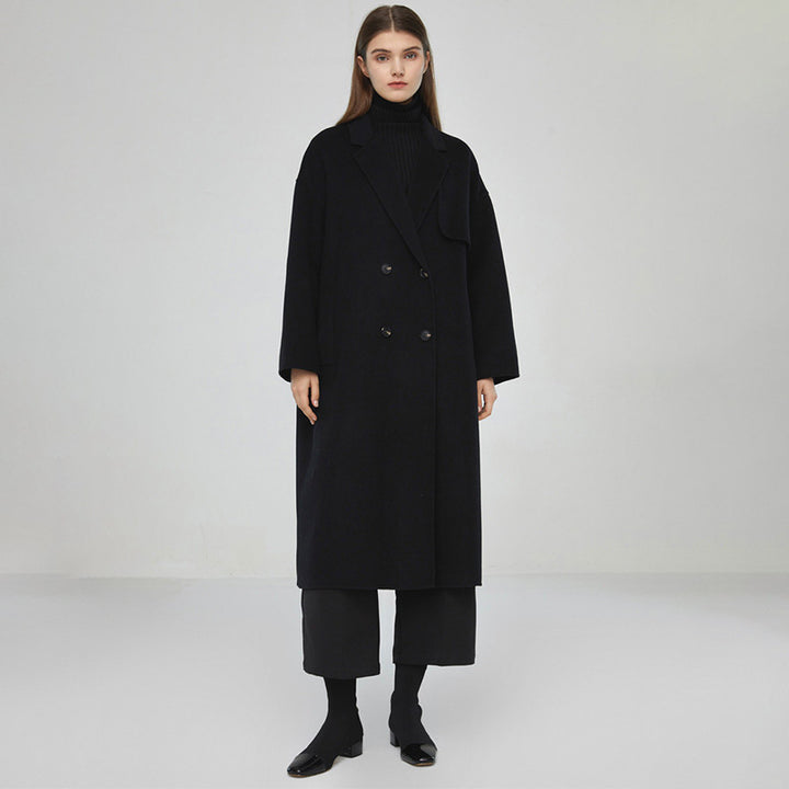 Manteau long en laine élégant et classique pour femmes Chic & Stil