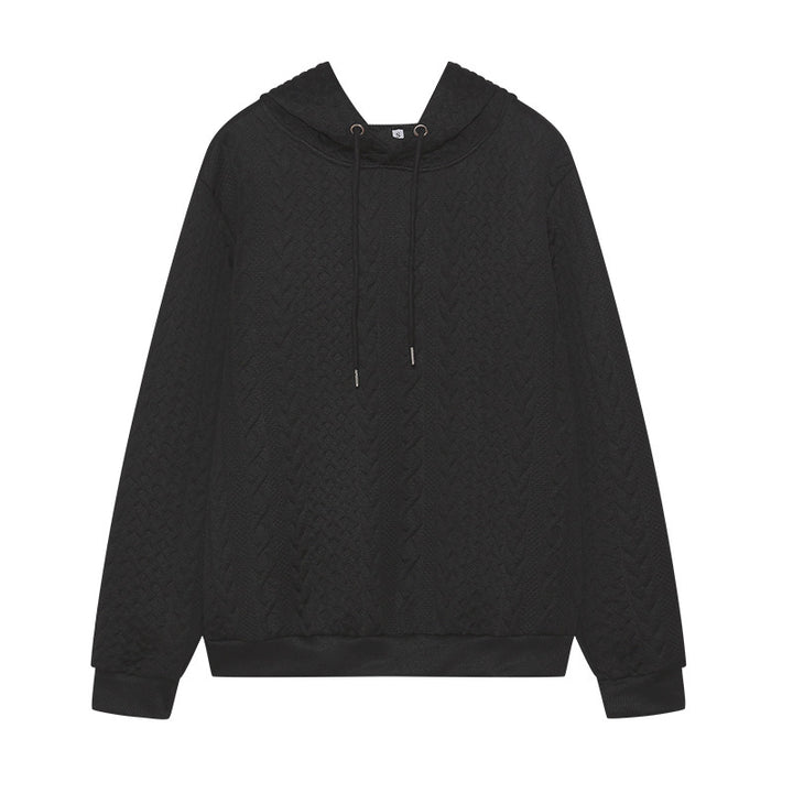 Casual knitted sweater for women with hood and textured design Amarae