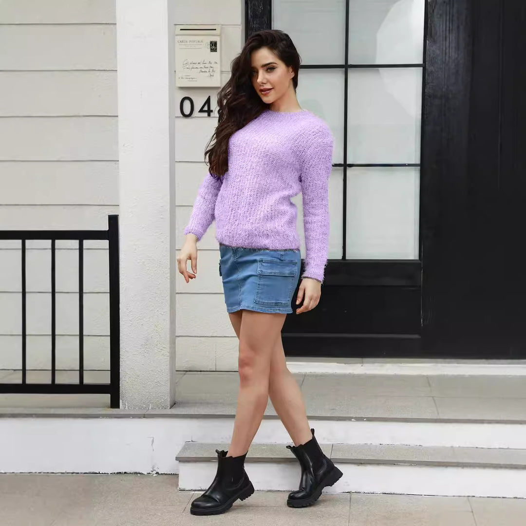 Soft knit sweater for women with relaxed fit and textured material Lune London