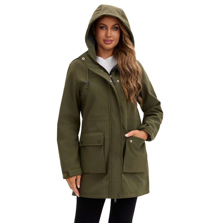 Ladies Functional Outdoor Jacket with Adjustable Waist Drawstring and Inner Lining Lune London