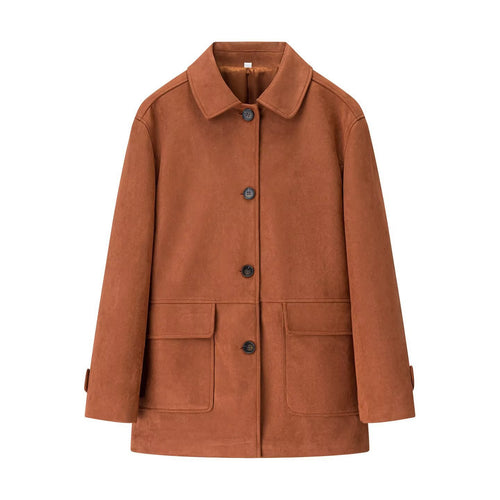 Veste en suède pour femmes avec poches pratiques et coupe classique Chic & Stil
