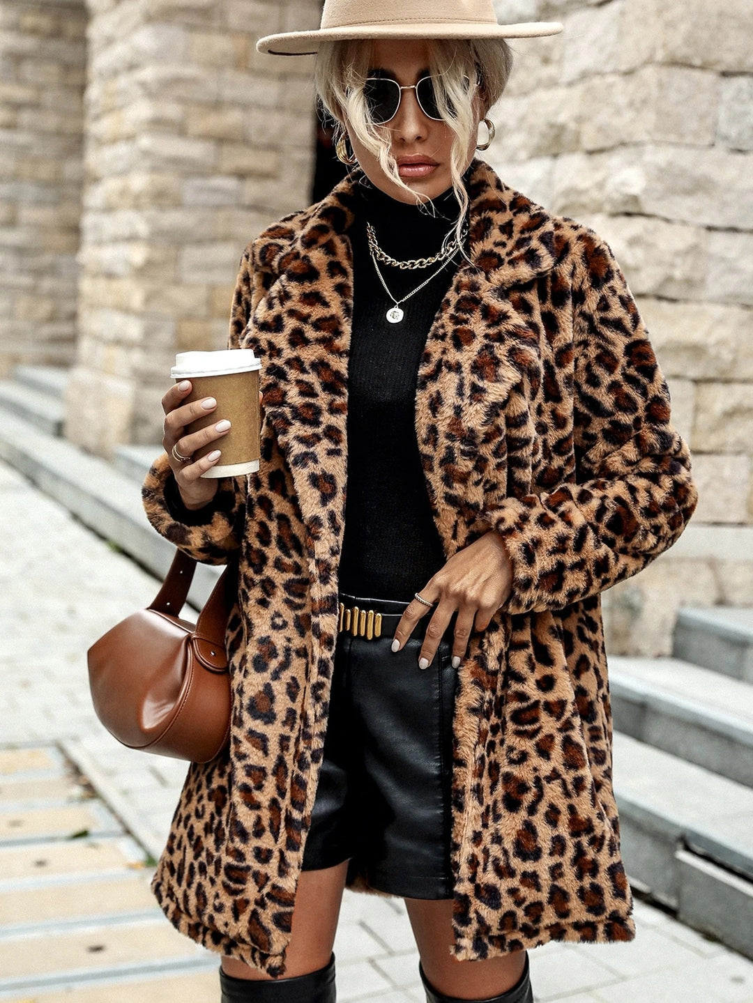 Lune London Faux Fur Suede Coat for Women