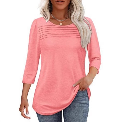 Women’s long sleeve shirt with pleat details Chic & Stil