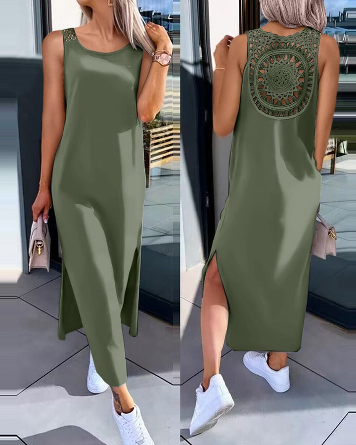 Lune London crochet back maxi dress for ladies