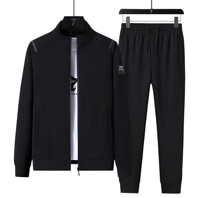 Men's sporty tracksuit set with zip jacket, round neck sweatshirt and slim fit jogging pants Amarae