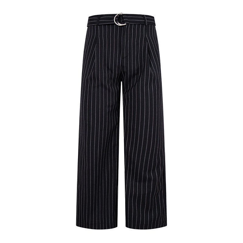 Women Wide Linen-Mix Culotte Pants with High Waist and D-Ring Belt Amarae