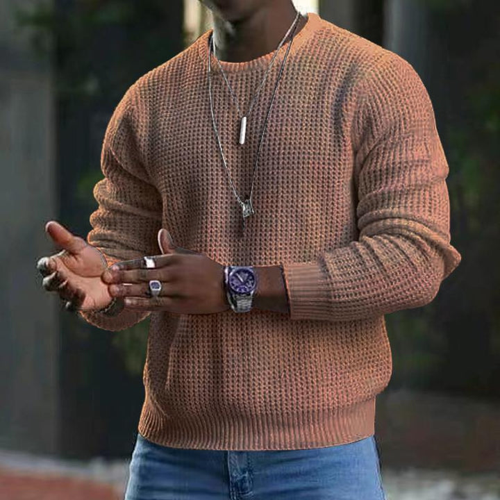 Structured knit pullover for men in soft material Lune London