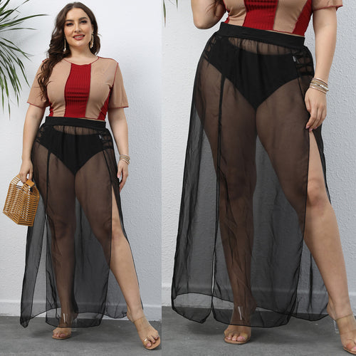 Ladies Elegant Transparent Maxi Skirt Amarae
