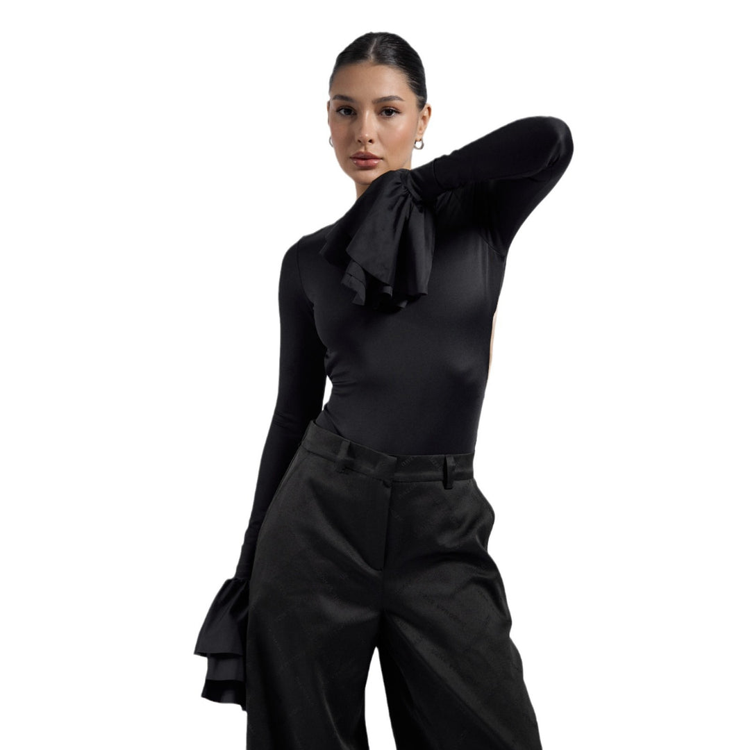 Long sleeve top for women with an open back and voluminous sleeves Lune London