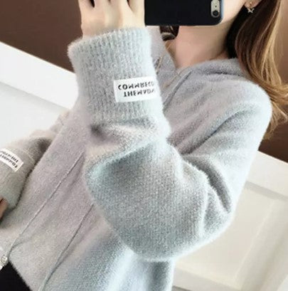 Ladies Cozy Hooded Sweatshirt with Drawstring and High Neck Amarae