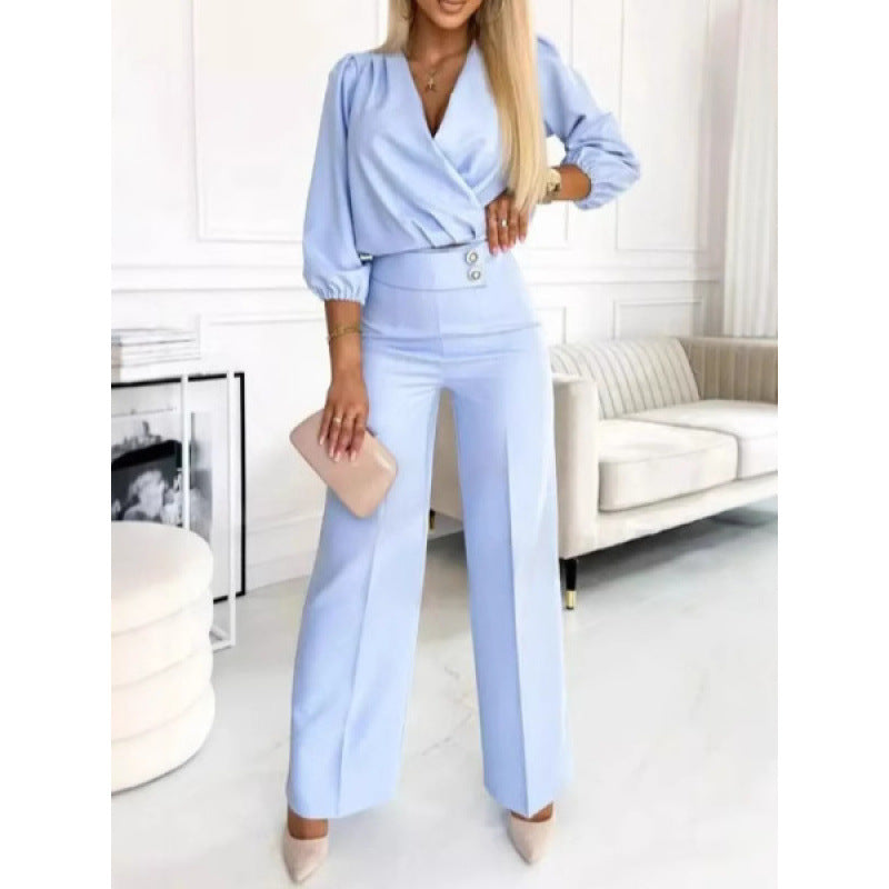 Elegant ladies jumpsuit with wide legs Lune London