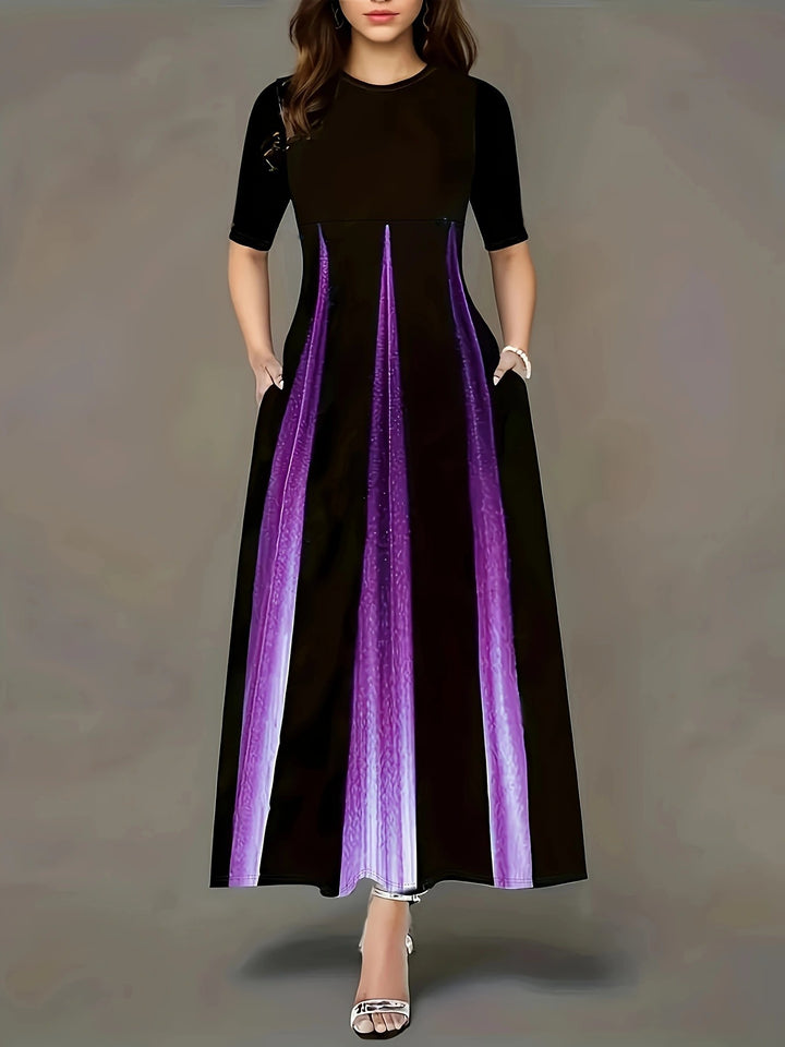 Maxi dress for ladies with elegant side pockets and luxurious shine Lune London