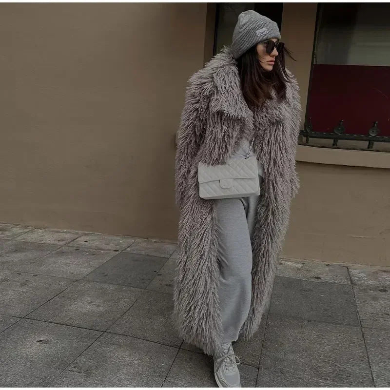 Women's Long Faux Fur Coat Lune London