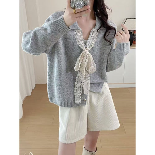 Pull en cachemire pour femmes avec détails en dentelle et coupe décontractée Chic & Stil