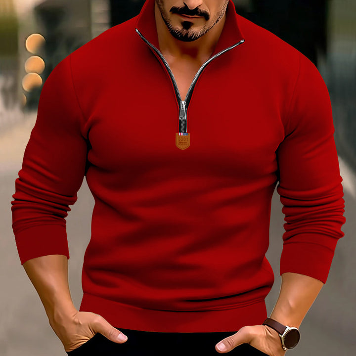 Elegant men's sweater with zipper and structured design Lune London
