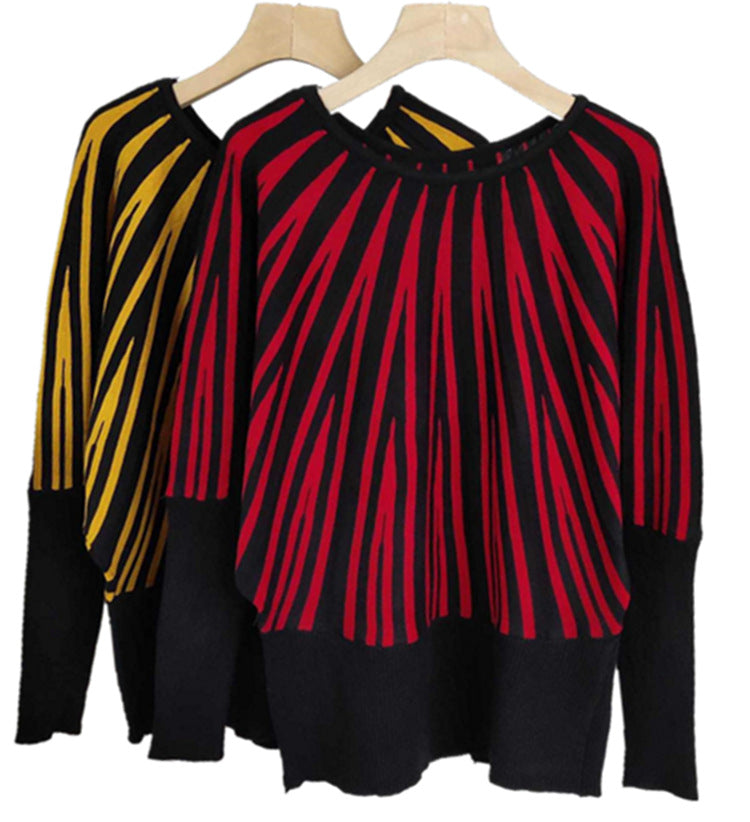 Lune London women's vertical striped pattern sweater