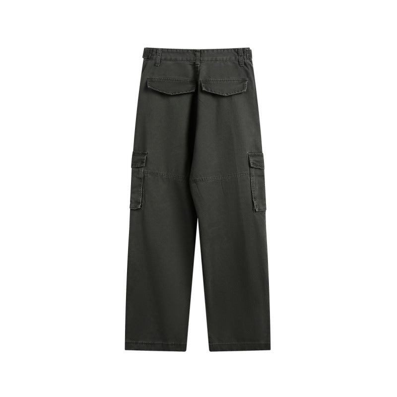 Men's Utility Cargo Pants with Wide Leg, Flap Pockets and Adjustable Waist Amarae