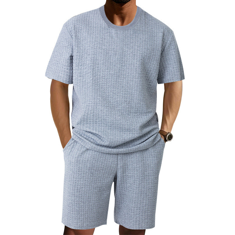 Casual short-sleeved men's set with structured design and practical pockets Amarae
