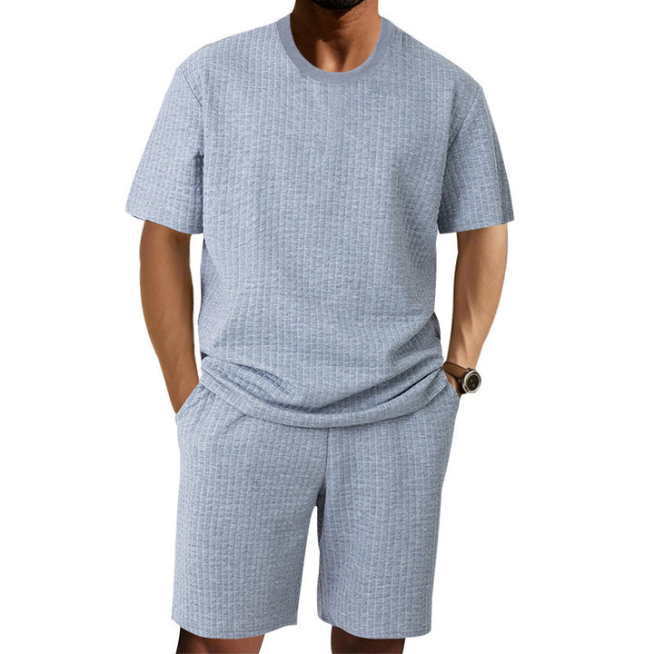 Casual short-sleeved men's set with structured design and practical pockets Amarae