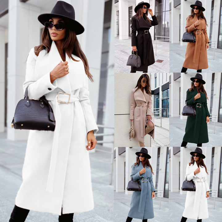 Elegant trench coat for women with belt and textured fabric Amarae