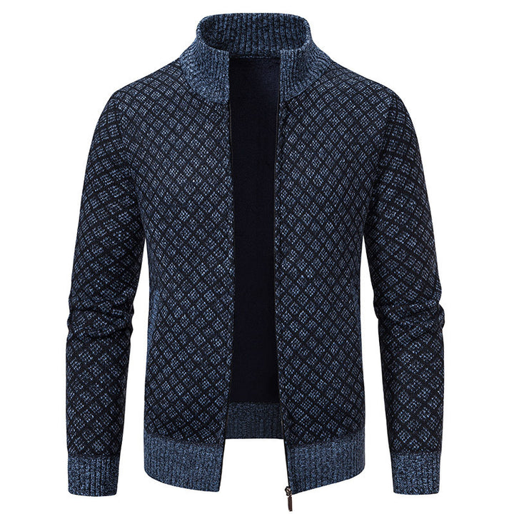 Women's knitted jacket with textured pattern and high collar Lune London