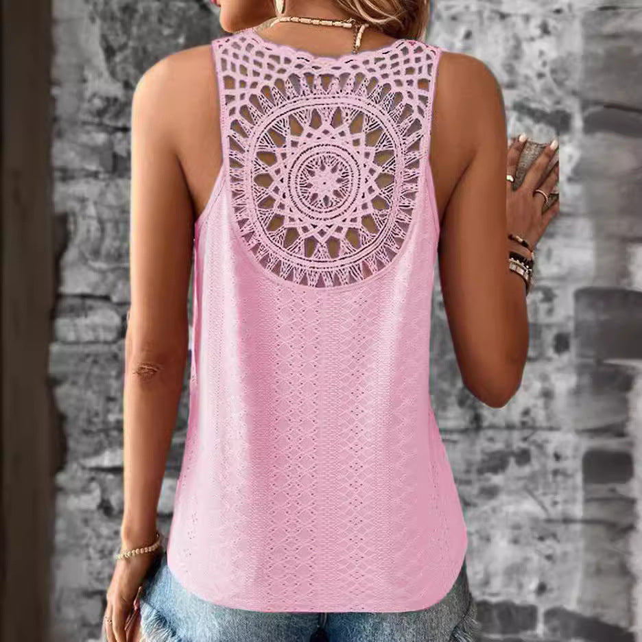 Ladies Casual Chic Crochet Tank Top