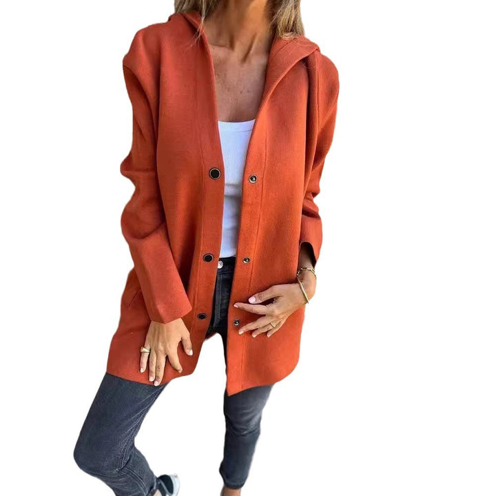 Women's Hoodie Coat with Snap Buttons and Oversized Silhouette Amarae