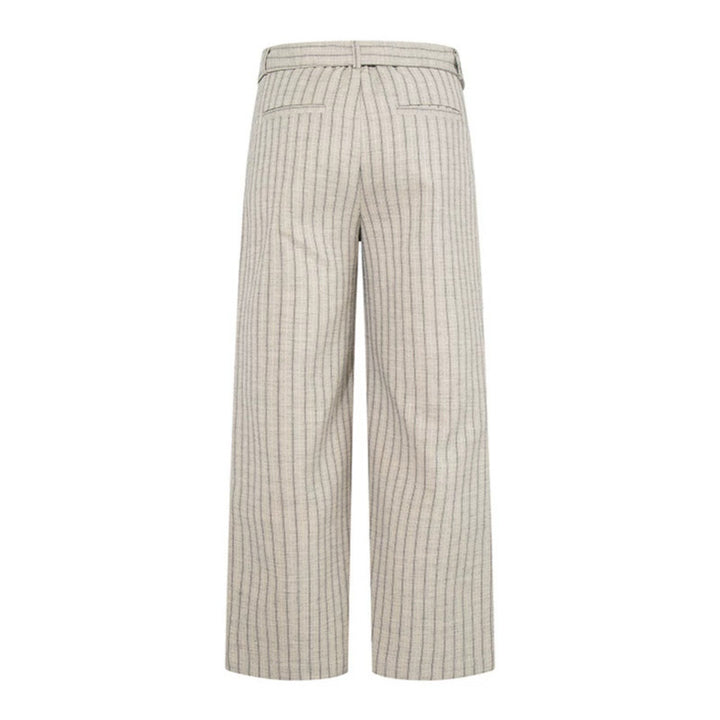 Women Wide Linen-Mix Culotte Pants with High Waist and D-Ring Belt Amarae
