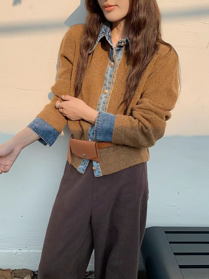 Cardigan féminin à la mode avec un col innovant et des détails de bouton élégants Chic & Stil