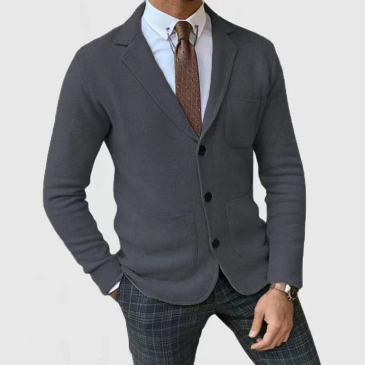Men's knit jacket with buttons and practical pockets Lune London