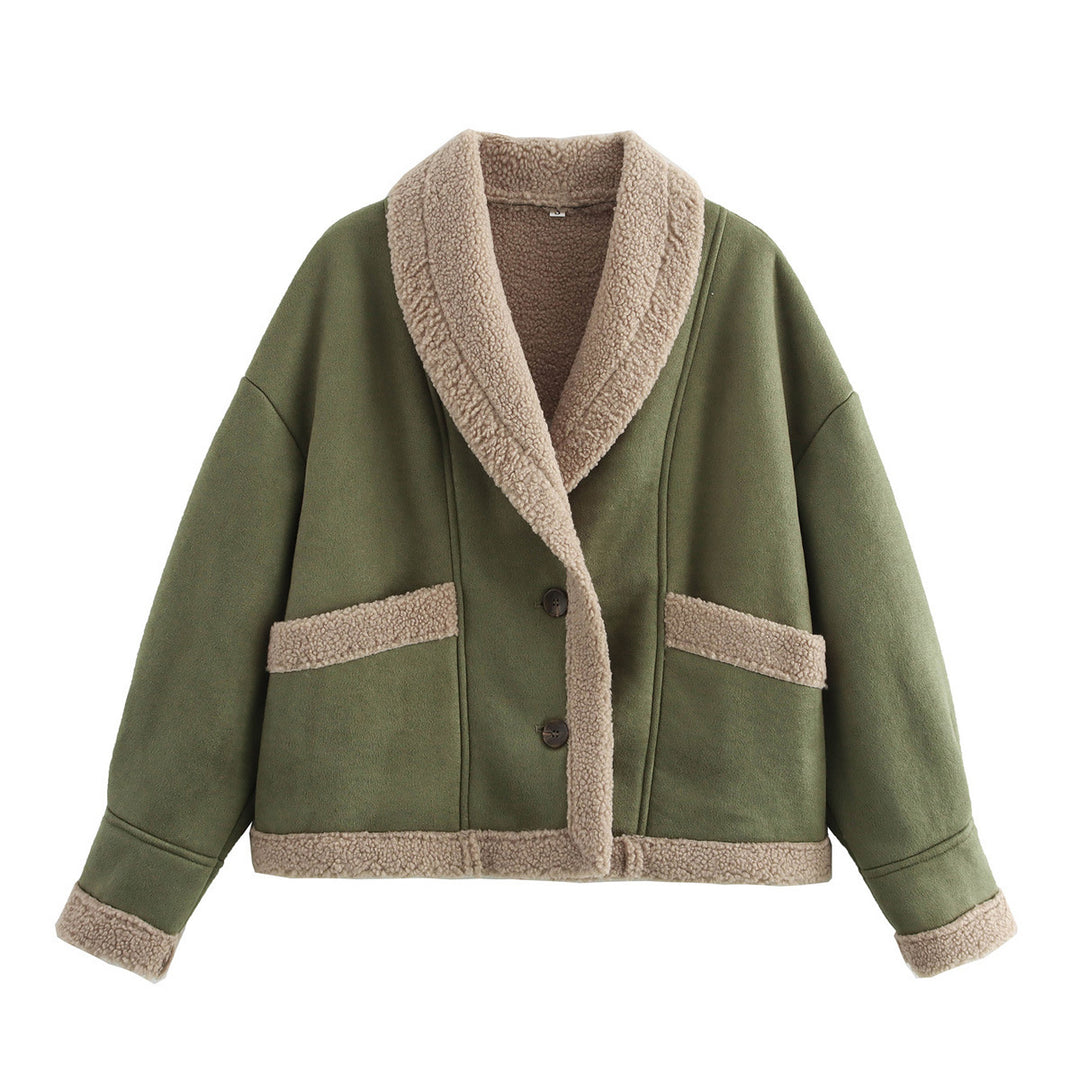 Cozy blazer jacket for women in teddy look with practical pockets Lune London