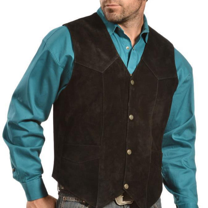 Suede vest for men with a rustic look with practical pockets Lune London