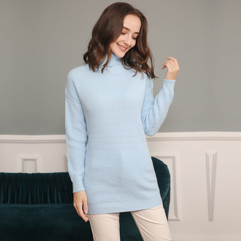 Thick knit dress for women with high collar and loose fit Lune London