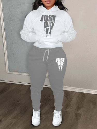 Women's hoodie set and jogger pants with modern graphic print Amarae