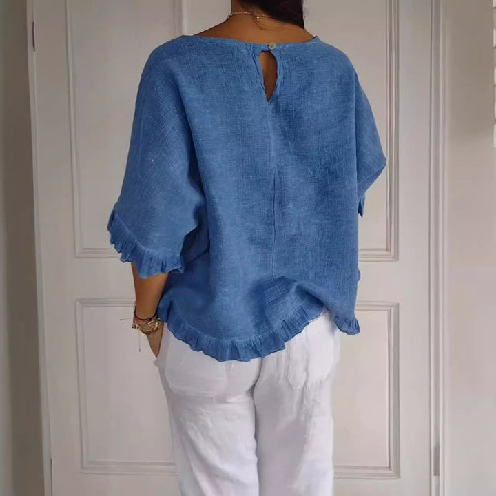 Casual blouse for women with gathered trim Lune London
