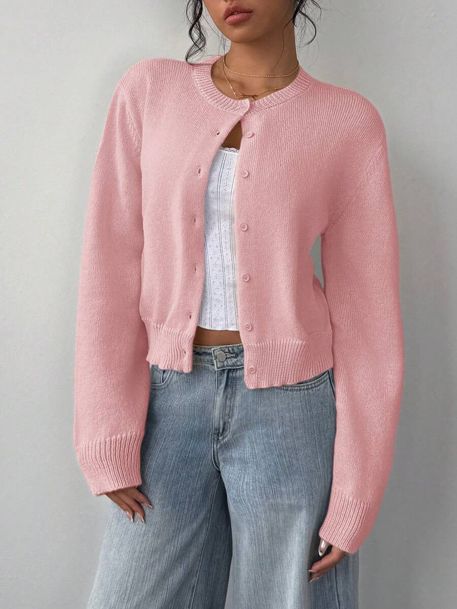 Cardigan pour femmes en coton doux avec détails en boutons Chic & Stil