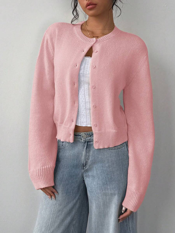 Cardigan pour femmes en coton doux avec détails en boutons Chic & Stil