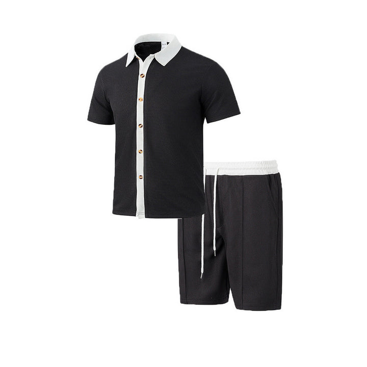 Casual men's short sleeve t-shirt and chic sport shorts set
