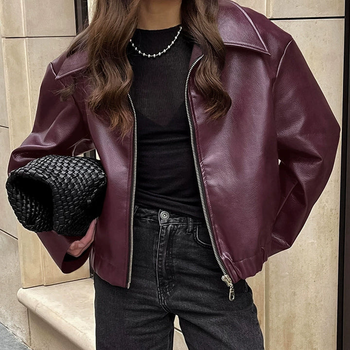 Women's Elegant Faux Leather Jacket Amarae