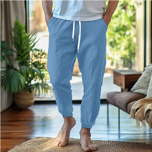 Casual linen pants for men with elastic waist and practical pockets Lune London