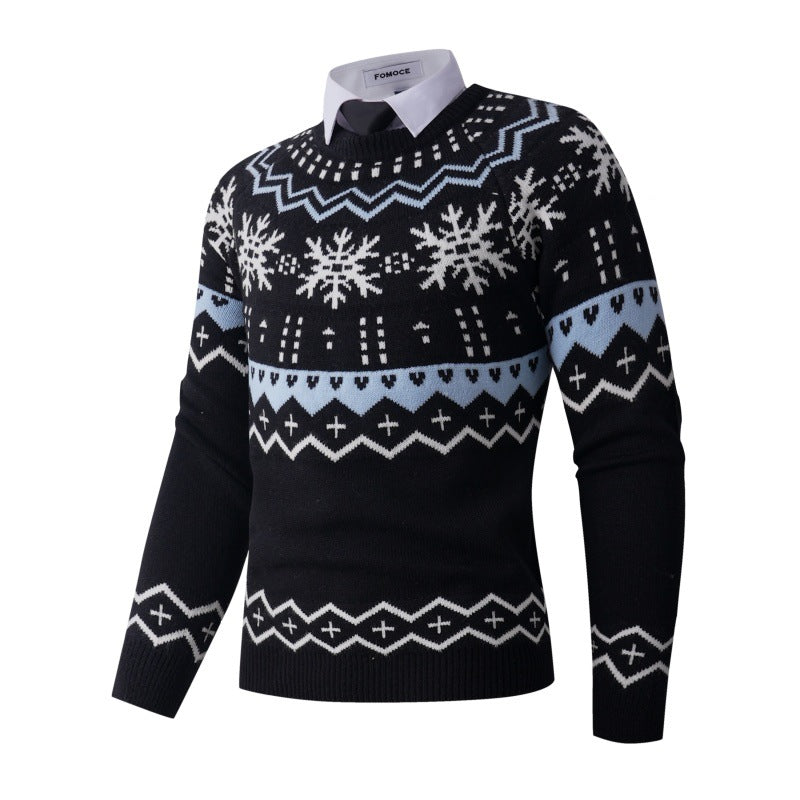 Fashionable knitted sweater for men with creative snow pattern Lune London