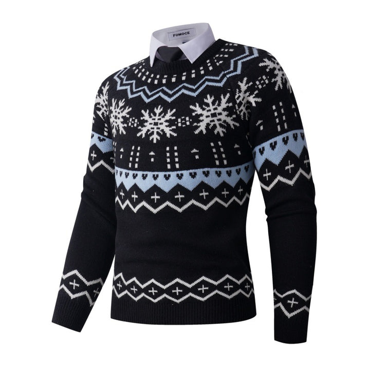 Fashionable knitted sweater for men with creative snow pattern Lune London