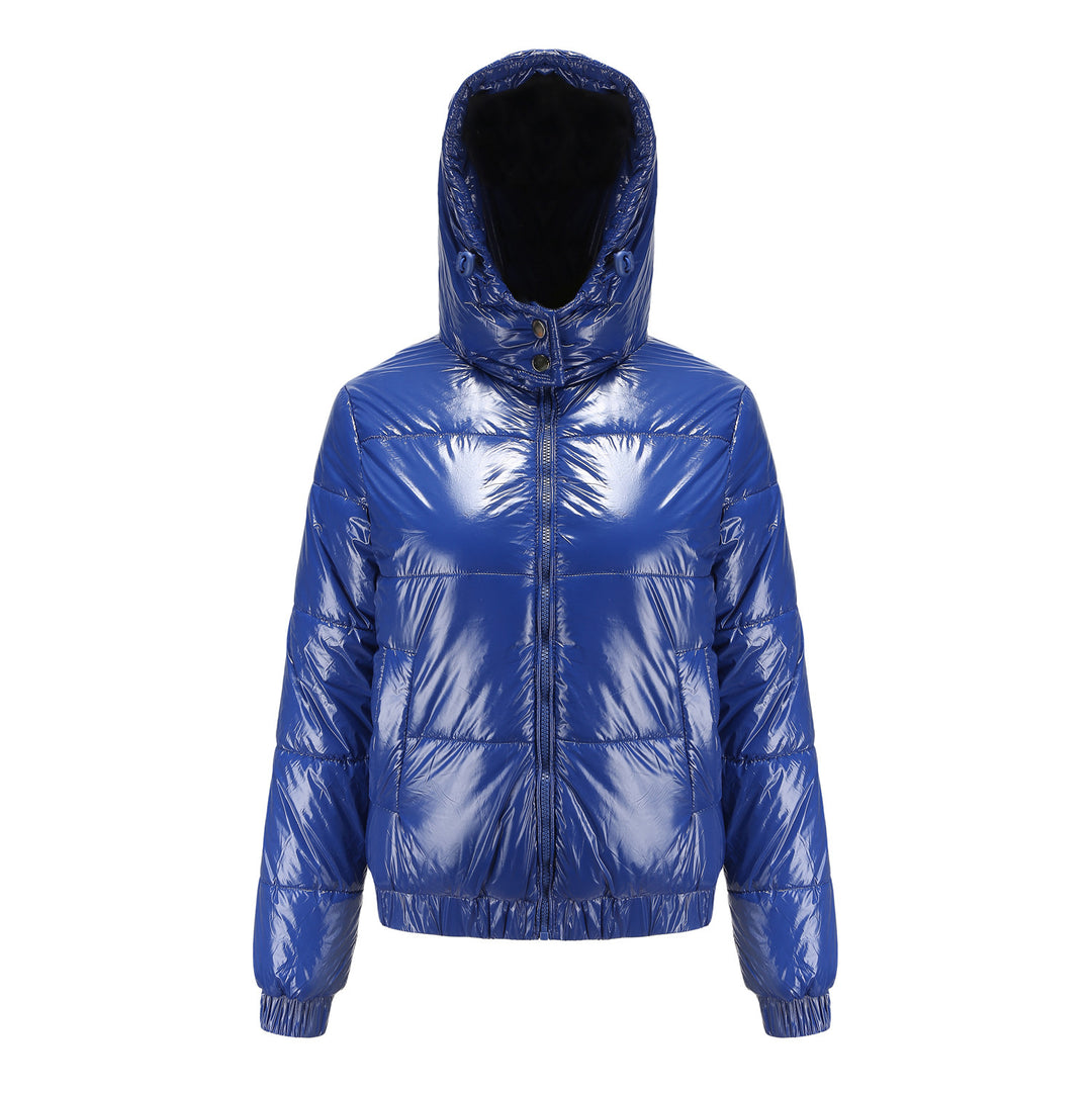 Ladies Shiny Down Jacket with Removable Hood Lune London