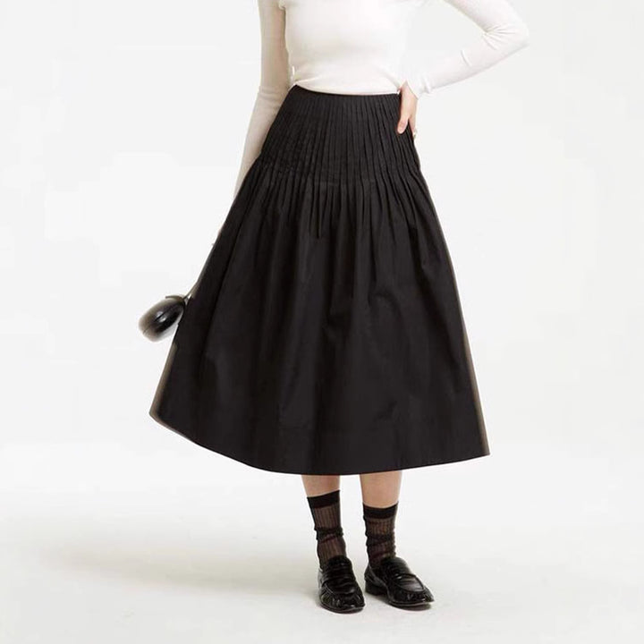 Jupe midi élégante pour femmes avec détails plissés Chic & Stil