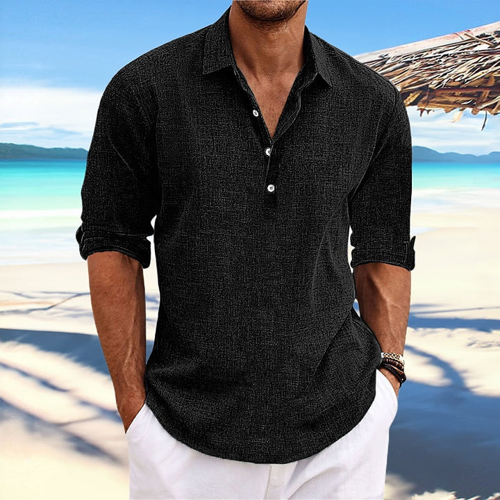 Light linen shirt for men with three-quarter sleeves Lune London