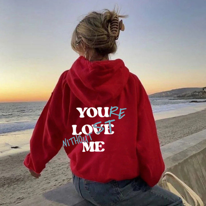 Women Oversized Hoodie with Inspirational Print Lune London