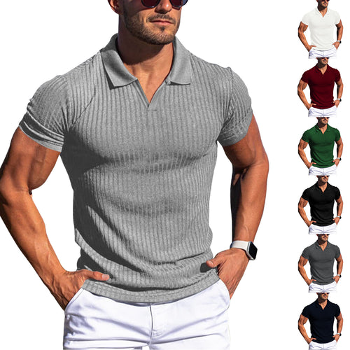 Short Sleeve Polo Shirt for Men with Structured Design and High-Quality Cotton Amarae
