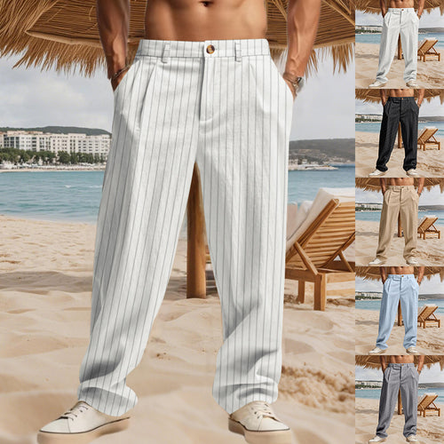 Casual beach pants for men with a comfortable fit and a stylish striped pattern Amarae